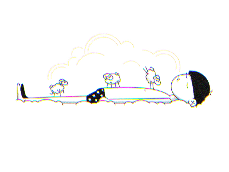 Counting Sheep animation clouds dancing illustration line lineart motion rigging sheep sleep