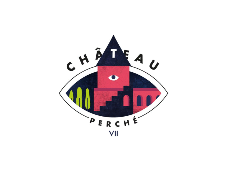 Château Perché - Logo System blue branding castle festival illustration illustrator logo music mystic pink system texture vibrant