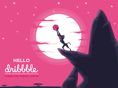 Hello Dribbble firstshot hello hello dribble hellodribbble illustraion invite lion king