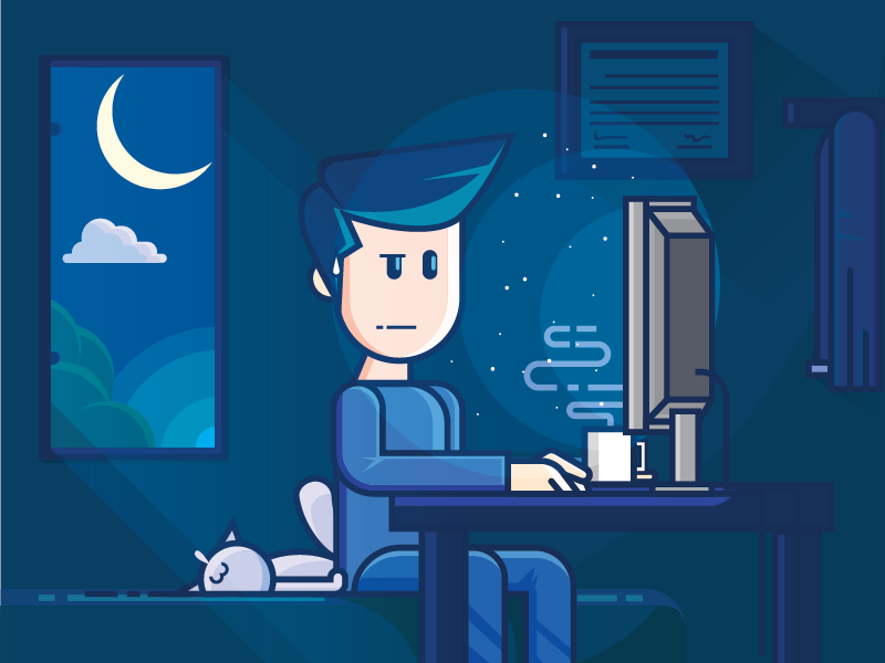 Work at night by Imam Syafei Hidayat on Dribbble