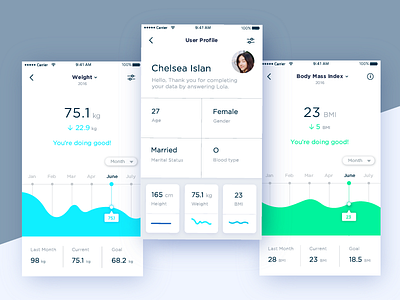 User Profile Exploration for Personal Health Assistant Project. bmi chatbot dashboard menu mobile app navigation personal assistant profile ui user profile weight