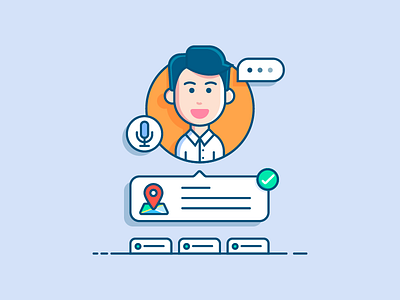 Chatbot Illustration - Travel App character chat chatbot illustration messaging mobile outline travel