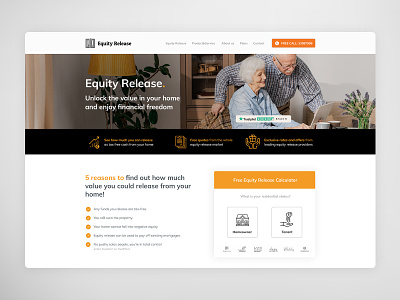 Equity Release UI/UX Landing page design