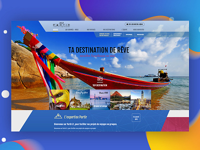 Partir Travel - Home page UX design design icon typography web web deisgn
