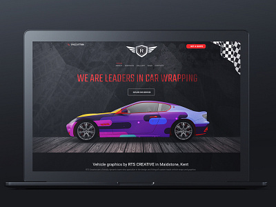 Car wrapping company - Home Page design illustration logo ux ux ui design vector web