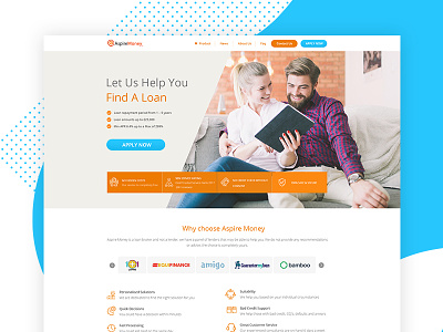 Aspire money - Home page graphic design ux ui design web deisgn