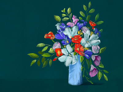 Florals #1 brush floral flowers greenery illustration leaves paint painterly procreate vase