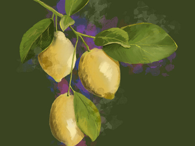 Lemons brushstroke illustration lemon lemons painterly procreate yellow