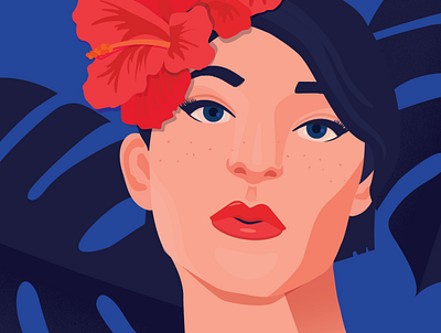 Portrait 🌴 character girl illustration people tropical vector