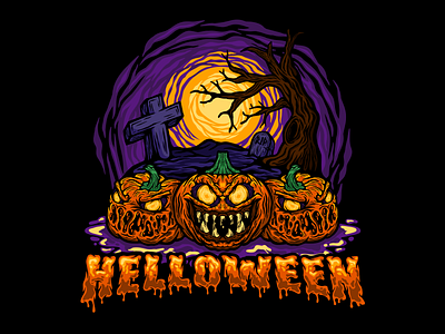 Helloween Pumpkin Monster design graphic design hand draw helloween helloween design illustration monster monster illustration pumpkin pumpkin monster vector