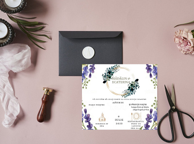 Wedding invitation lavender wedding purple wedding wedding invitation