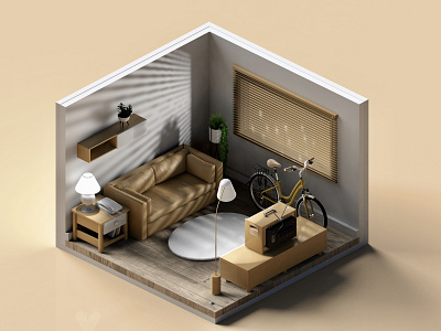 Small room 3d art c4d design illustration