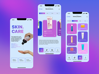 Skincare Beauty App Design Mobile App app branding design graphic design illustration logo typography ui ux