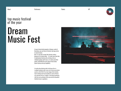 Music Festival landing page design illustration logo typography ui ux