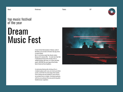 Music Festival landing page