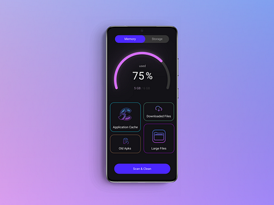 Phone Cleaner App app design figma ui ux