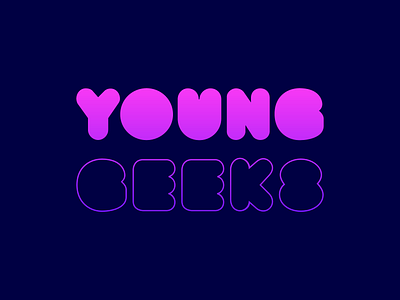 Young Geeks branding bubble digital 2d fun geeks gradient identity kids logo pink pop retro retro design retro logo rounded rounded font smooth type young youtube