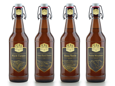 Peak Brewing Beer branding illustration packaging