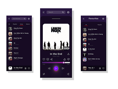 Music Player App Interface (UI) app design graphic design photoshop ui