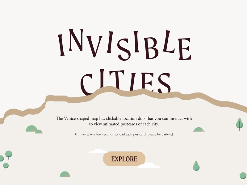 Elusive Towns — Interactive Typography Map motion graphics typography ui