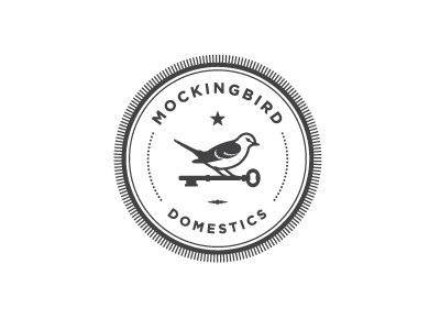 Mockingbird Domestics Logo bird furniture identity logo mockingbird retail seal stamp texas