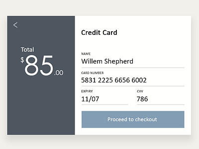 Freebie : Credit Card Checkout Mockup UI/UX