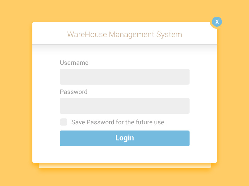 UI/UX WareHouseMS Login Form