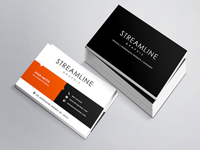 Freebie : Streamline Business Card black business businesscard card download free orange psd streamline