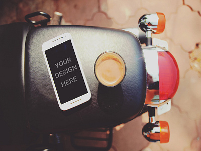 Freebie :- Smartphone On Bike bike branding bullet download free mockup on psd smartphone tea