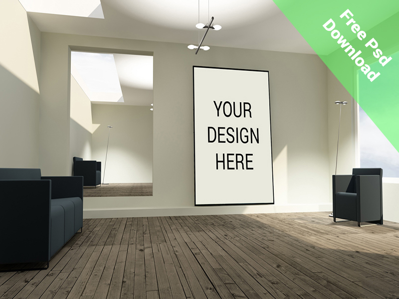 Freebie : Realistic Stylish Wall Mockup by Rajdeepsinh Jadeja on Dribbble