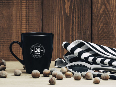 Freebie : Dark Coffee Mug Mockup