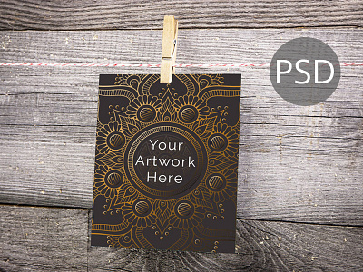 Hanging Card Mockup PSD