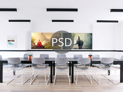 Meeting Room Screen Mockup PSD advertising advertising mockup meeting meeting room ppt presentation projector tv mockup