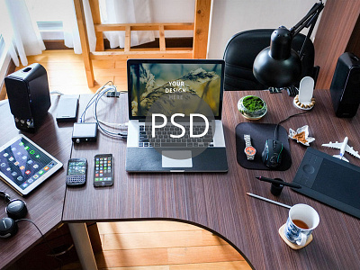 Laptop Workspace Mockup PSD beautiful beautiful laptop laptop laptop mockup macbook silver laptop silver laptop mockup workspace