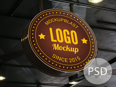 Shop Signage Mockup PSD