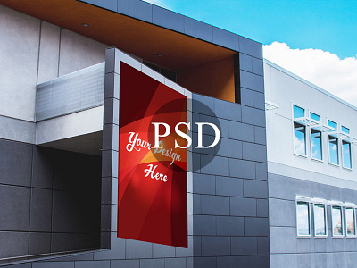 Building Advertising Mockup PSD advertise advertisement advertising advertising mockup banner banner mockup business mockup outdoor mockup professional stylish