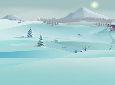 Ice landscape cold concept game game art illustraion landscape mountain snow