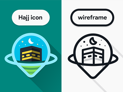 Hajj App icon Concept android app design flat go google hajj icon location map material prodcut shape travel umra wireframe