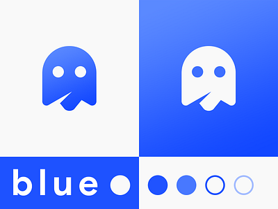 Blue Ghost Logo Design blue brand design flat ghost ghosts logo photoshop product shape simple vector