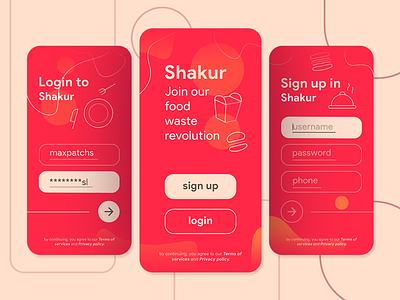 Food App Login UI PSD app branding build download food free graphic design login photoshop product psd sign in signup template ui user experience user interface ux