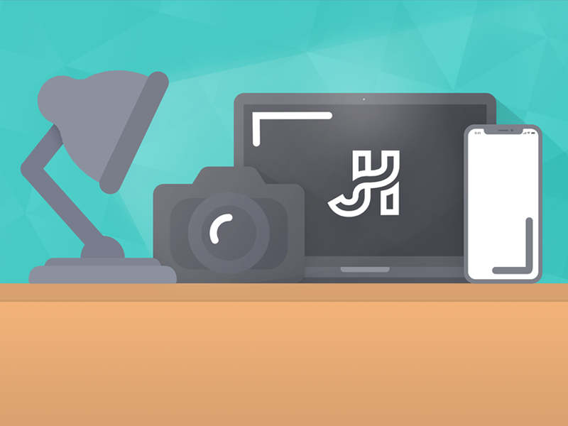 Social Media Banner profile banner banners design flat minmial iphonex macbook lamp camera banner