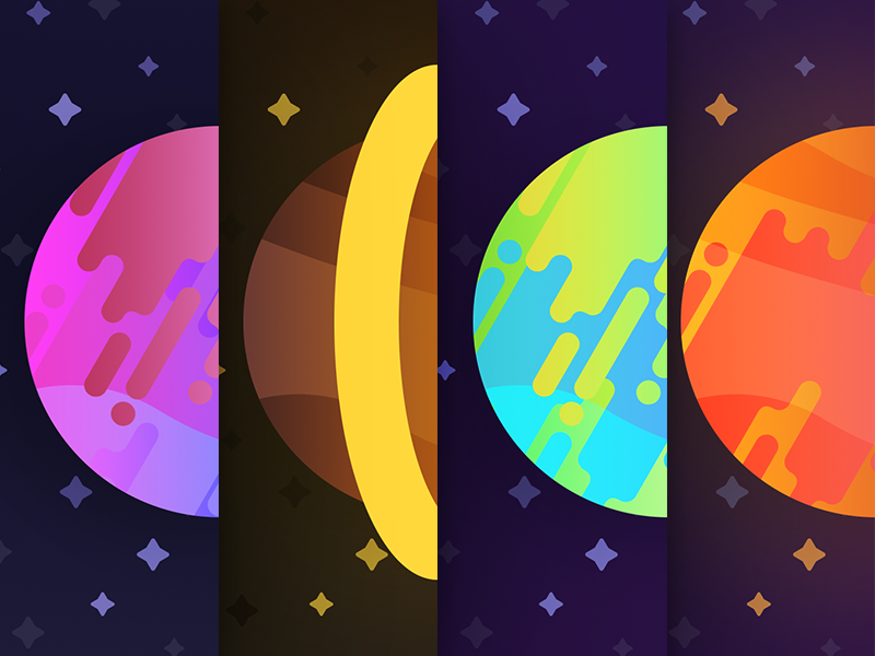 Space Planets simple flat material draw art vector illustartor illustration earth sun image wallpaper preview shape banner icon color design space planet