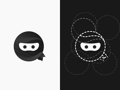 iOS Ninja Logo Design design golden ratio icon icon pack icons illustration ios ios ninja logo ninja product product icon typography vector