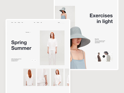 Minimal home page clean concept design desktop e commerce fashion gray grid home page interaction layout minimal photo slider store typography ui ux web website white