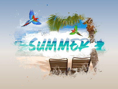 Summer Typography desing illustration illustrator photoshop summer typography ui ux vector