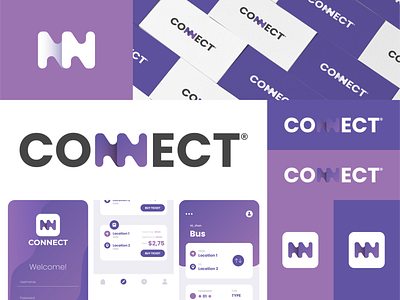 Connect Logo, Stationary & App Design app design branding creative branding creative logo design designer freelance graphic design logo mobile app stationary typography ui ux vector