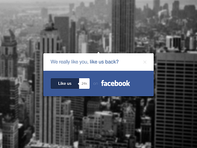 Like Us Back? blue facebook fb like like us modal popup social network widget x