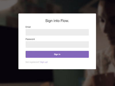Flow - Sign in page cms flow github login purple signin tracking