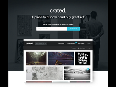 Crated. landing page art browser canvaspop crated landing page page photography ui video web design website