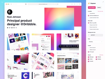 Playbook Updates browser builder design dribbble gradient personal playbook portfolio update website